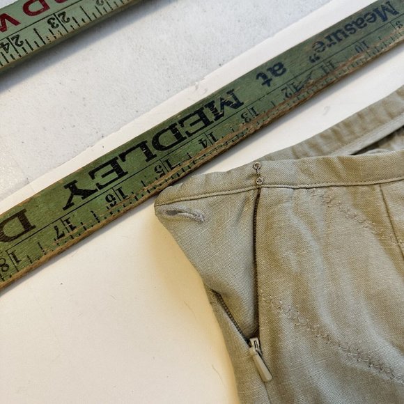 Preowned Sigrid Olsen Tan with Sequins A Line Linen Blend Womens Skirt Size 6 - Picture 7 of 7